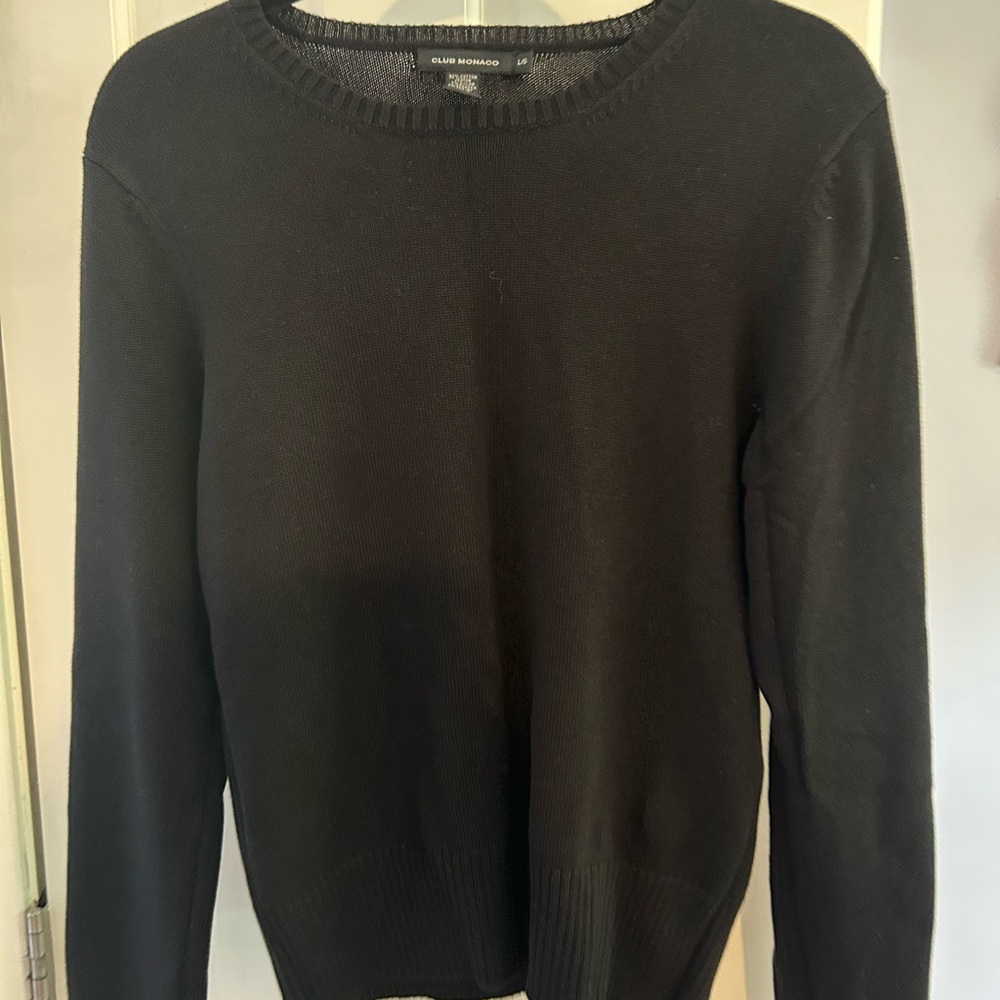 Club Monaco Black Crewneck Pullover Sweater